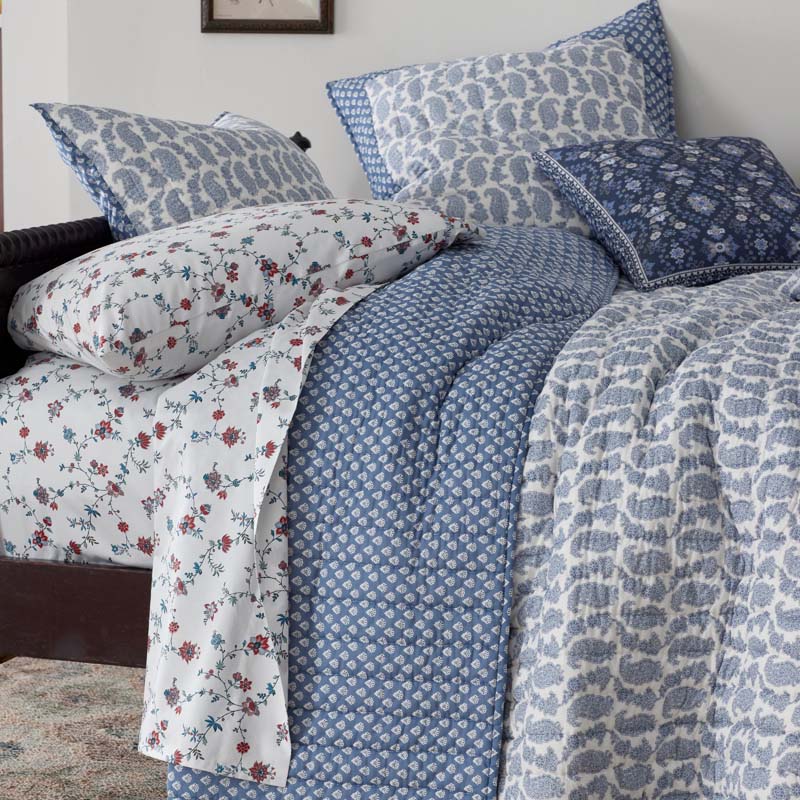 Jiya Reversible Quilted Sham - Blue, King