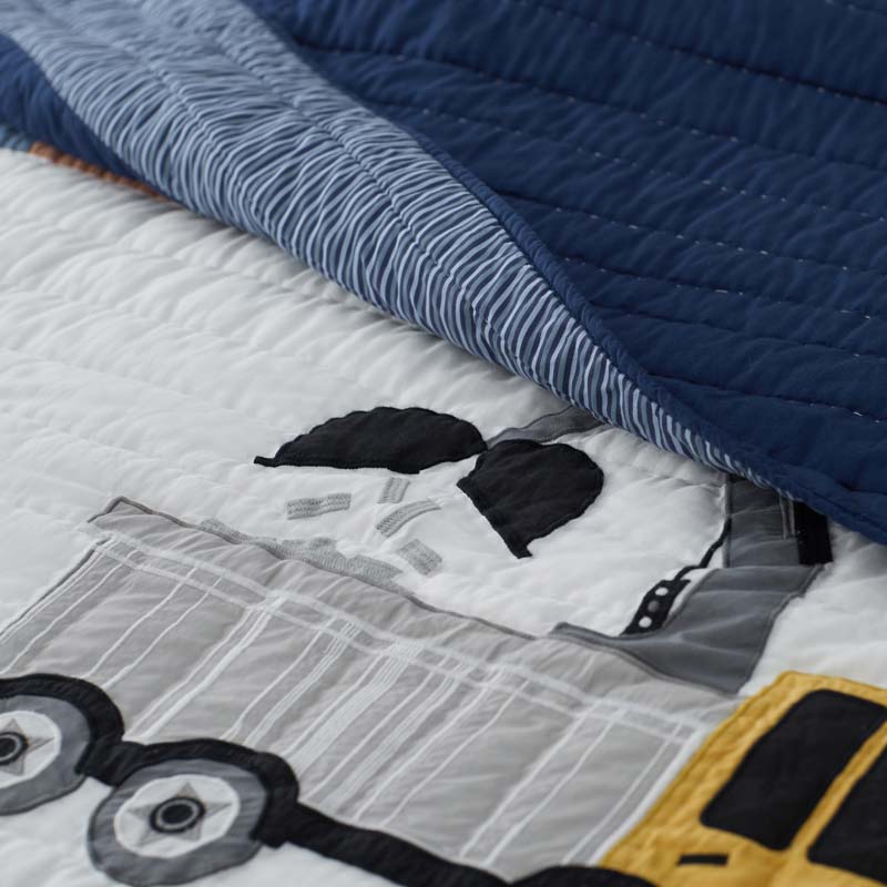 Construction Builders Quilt - Blue Multi, Full/Queen