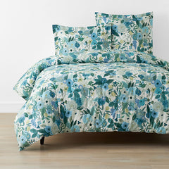 Garden Party Classic Cool Cotton Percale Comforter - Teal, King/Cal. King