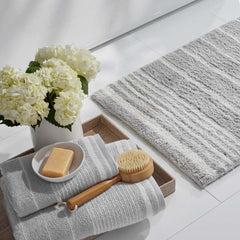 Plush Spa Stripe 6-Piece Bath Set - Light Gray