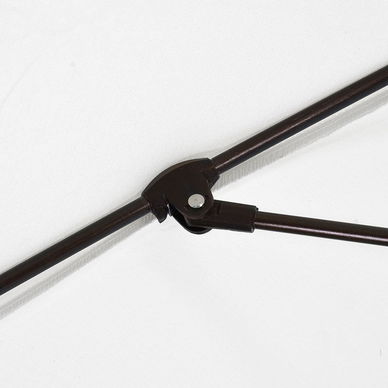 Round Outdoor Patio Umbrella, Aluminum with Auto Tilt Crank - Black Finish, Natural, 7.5'