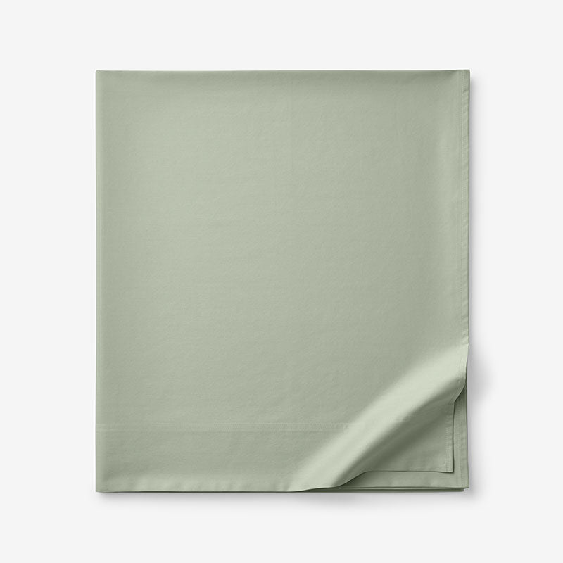 Classic Smooth Sateen Solid Flat Bed Sheet - Light Sage, King/Cal King