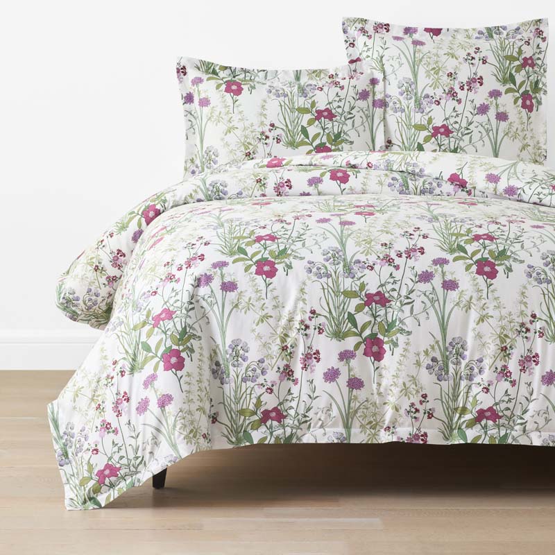 Bloom Meadow Classic Smooth Sateen Duvet Cover - White Multi, King/Cal. King