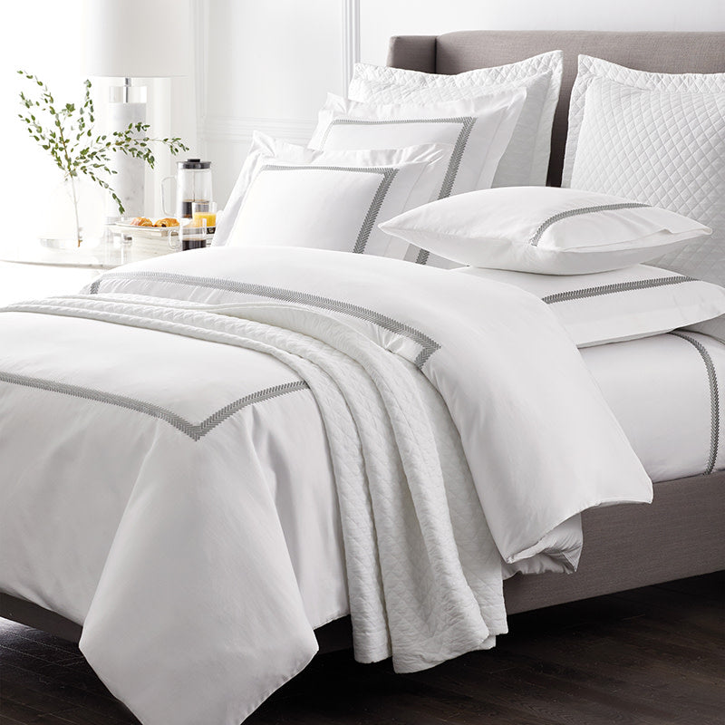 Hewett Luxe Smooth Egyptian Cotton Sateen Duvet Cover - Gray, King/Cal King