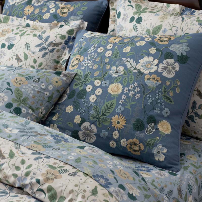 Strawberry Fields Decorative Square Pillow Cover - Green