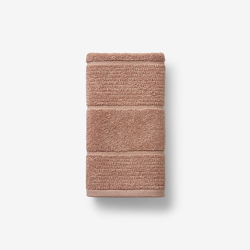 Textured Stripe Hand Towel - Dusted Clay