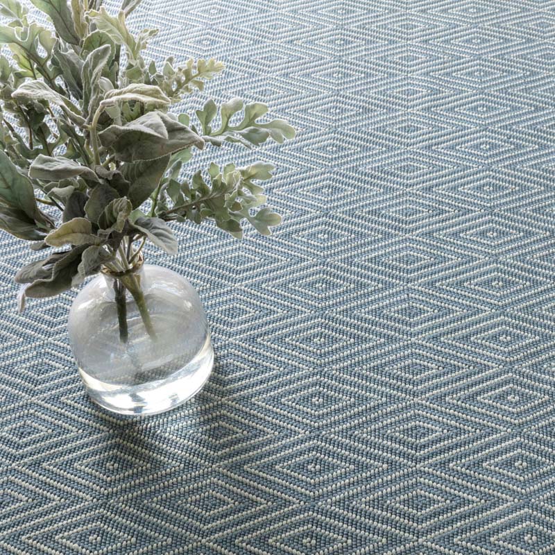 Diamond Handwoven Indoor/Outdoor Rug - Slate Blue, 2' x 3'