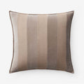 Velvet Linen Stripe Decorative Square Pillow Cover - Taupe, 20 in. x 20 in.