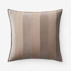 Velvet Linen Stripe Decorative Square Pillow Cover - Taupe, 20 in. x 20 in.