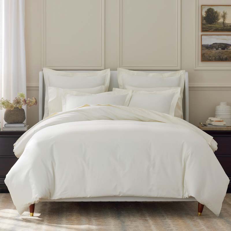 Luxe Smooth Egyptian Cotton Sateen Fitted Bed Sheet - Cream, Cal. King