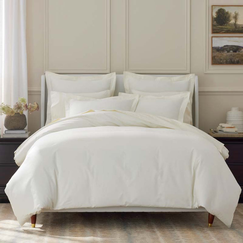 Luxe Smooth Egyptian Cotton Sateen Fitted Bed Sheet - Cream, Cal. King
