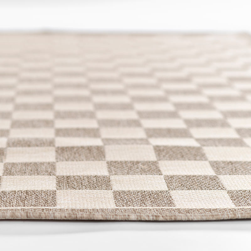 Checkered Outdoor Rug -  Gray, 8' x 10'