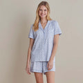 Printed Peruvian Cotton Women's Shorts Set - Bergen Blue, XXL