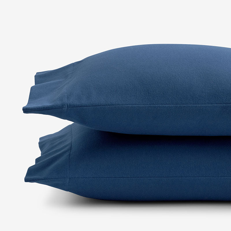 Classic Ultra-Cozy Cotton Velvet Flannel Pillowcase Set - Slate Blue, King