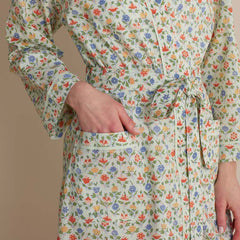 Printed Voile Women's Kimono Robe - Meadow Song, XL/XXL
