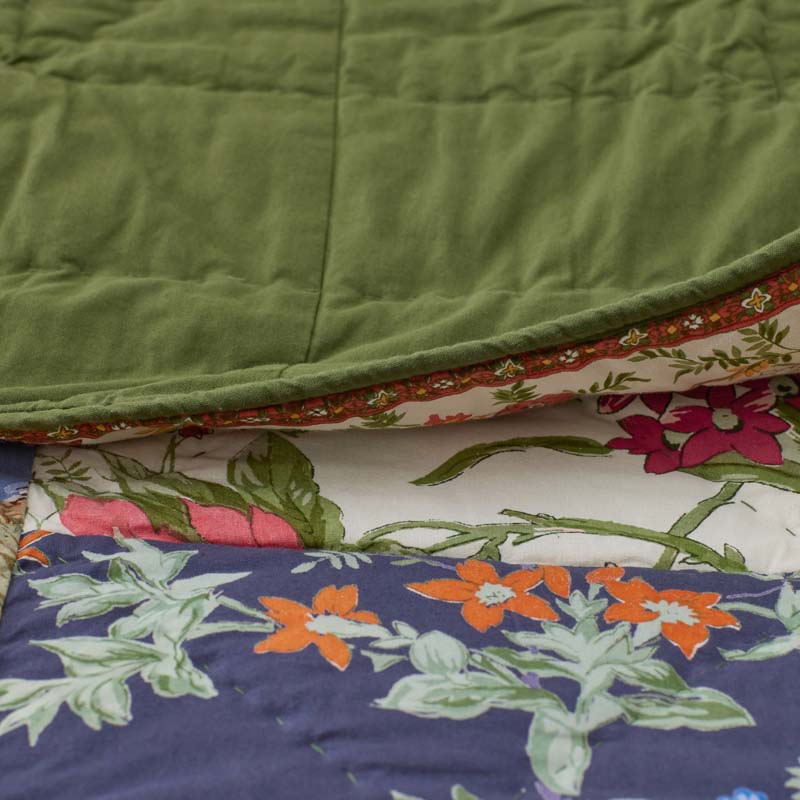 Aaliyah Patchwork Quilted Sham - Green Multi, Euro