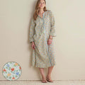 Printed Voile Women's Caftan - Meadow Song, L