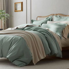 Premium Smooth Supima® Cotton Wrinkle-Free Sateen Flat Bed Sheet - Sea Mist, Full