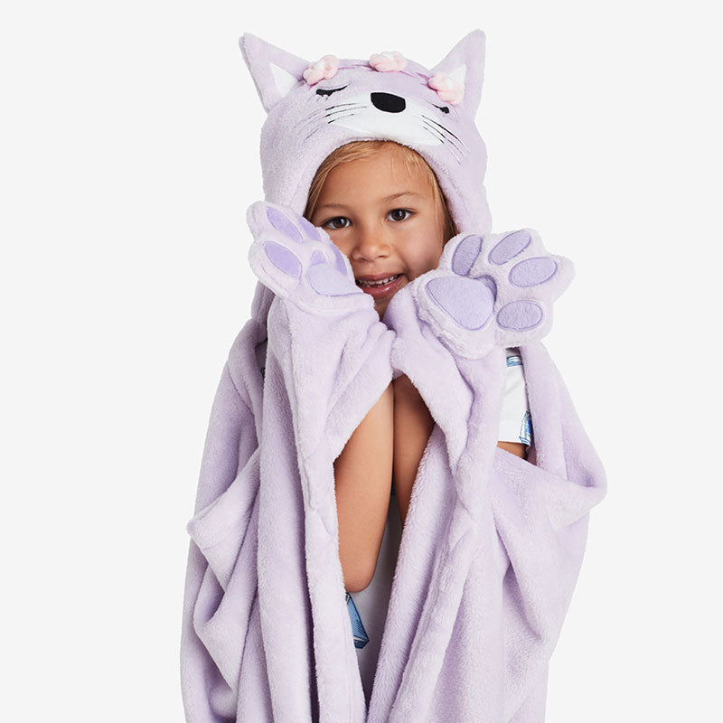 Plush Character Throw - Lavender Cat