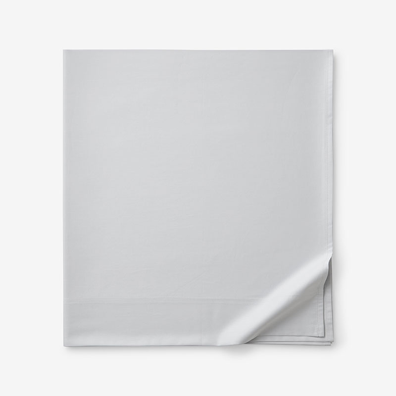Classic Smooth Sateen Solid Flat Bed Sheet - Light Gray, Queen