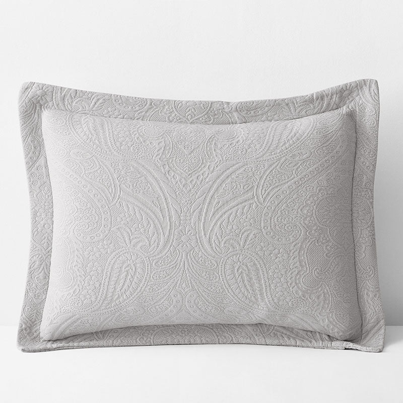 Hillcrest Cotton Matelassé Sham - Light Gray