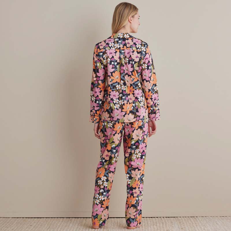 Printed Poplin Women's Button-Down Pajama Set - Wild Floral, S