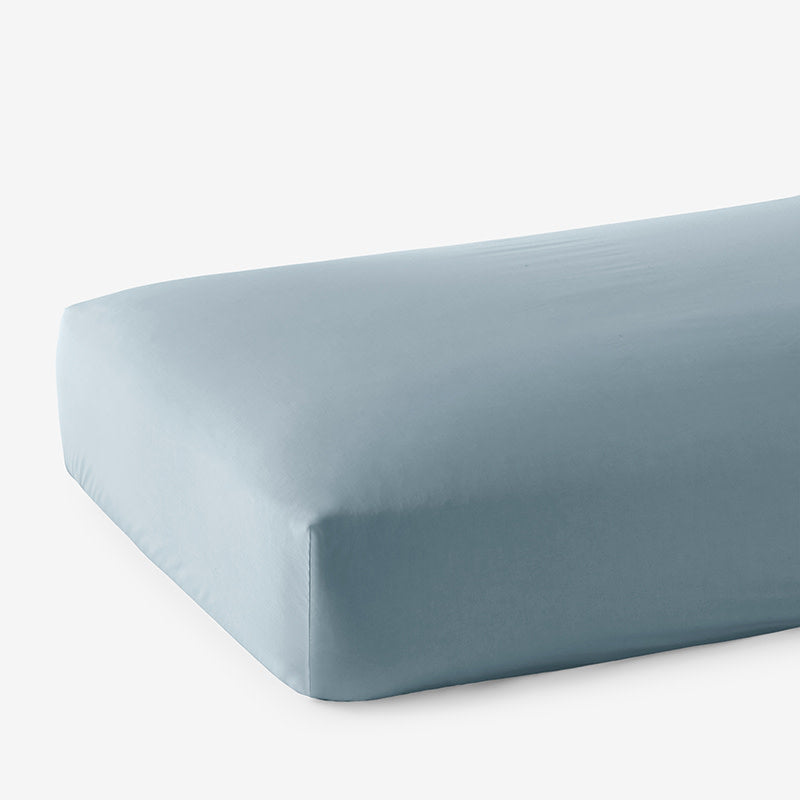 Classic Smooth Wrinkle-Free Sateen Fitted Bed Sheet - Blue Shale, Full