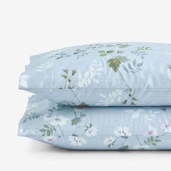 Wispy Meadow Premium Smooth Wrinkle-Free Sateen Pillowcase Set - Blue Multi, Standard