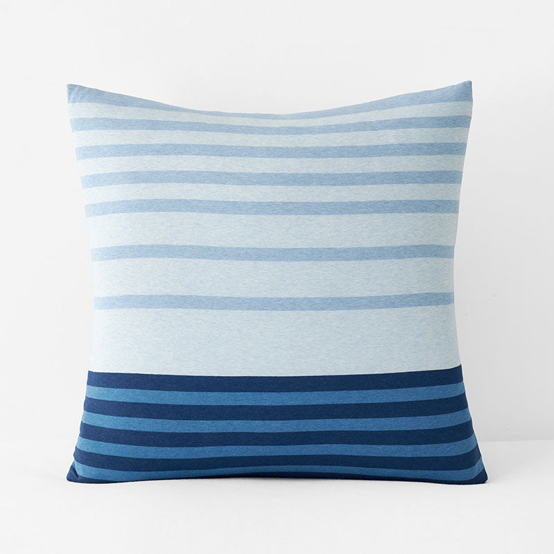 T-Shirt Soft Jersey Knit Stripe Yarn-Dyed Sham - Blue Multi, Euro