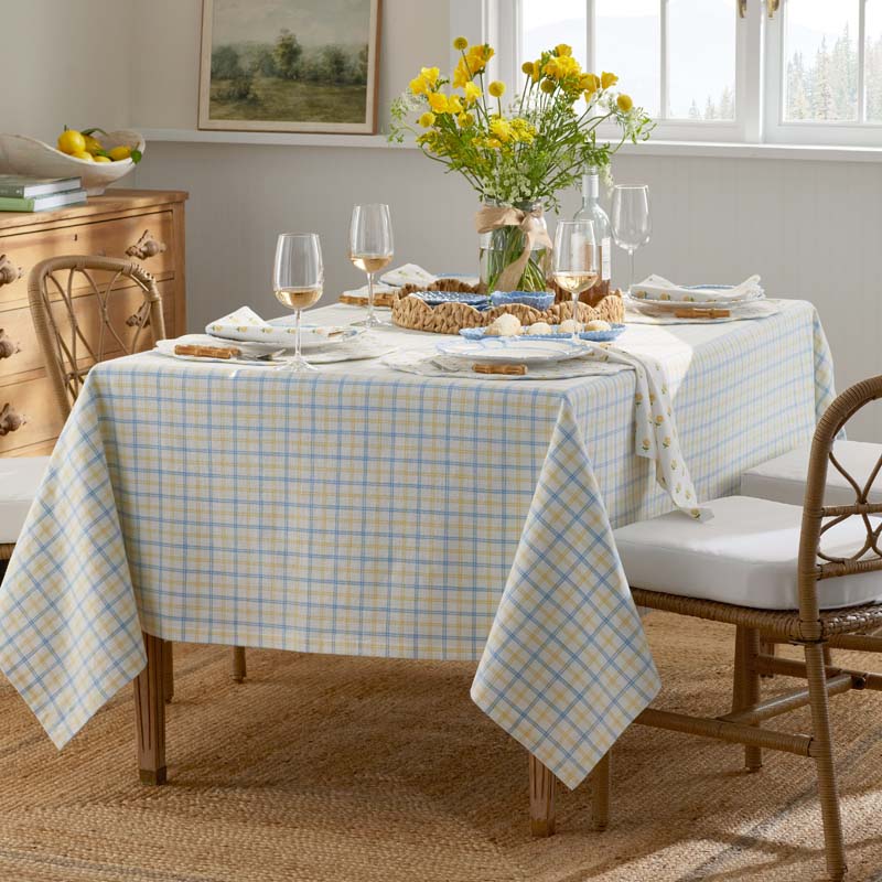 Classic Plaids Yarn-Dyed Tablecloth - Graph Plaid Yellow, 70 in. x 108 in.