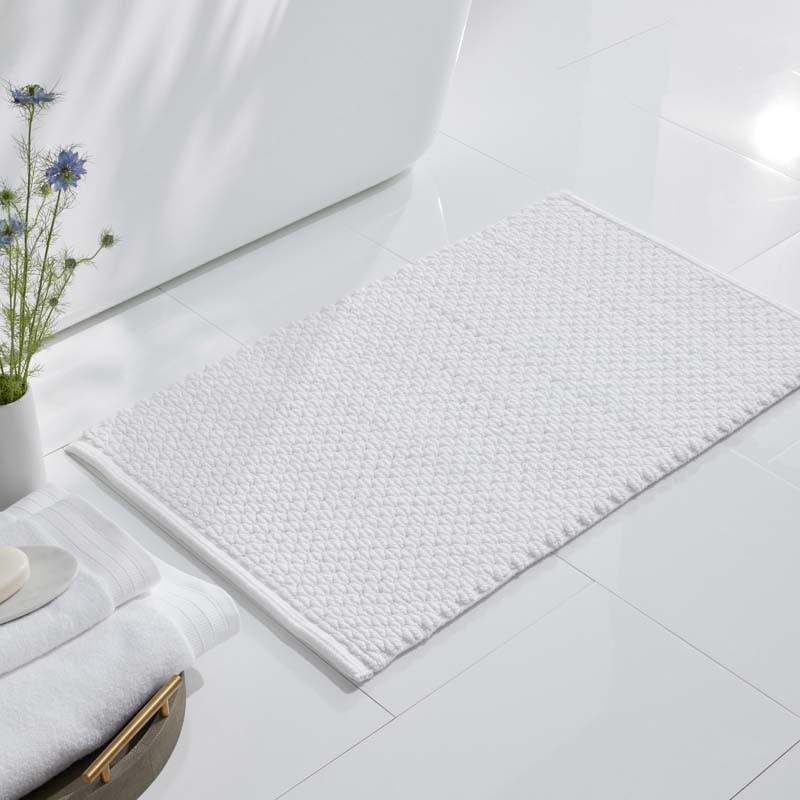 Textured Handwoven Cotton Bath Rug - Diamond, 21 in. x 34 in.