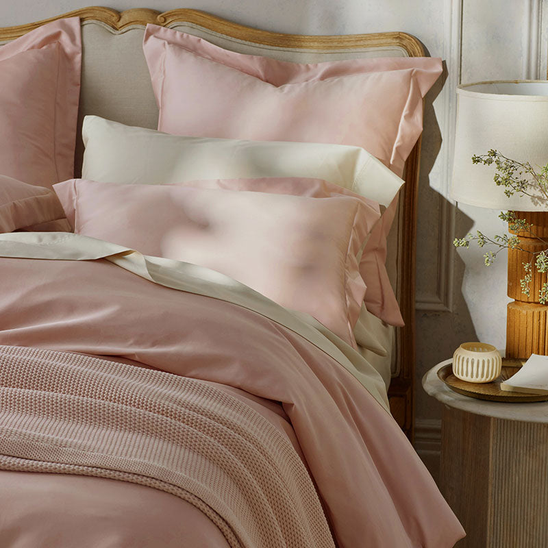 Premium Smooth Supima® Cotton Wrinkle-Free Sateen Flat Bed Sheet - Rose, Deep Pocket Queen