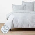 Tira Floral Classic Cool Cotton Percale Duvet Cover - Flower Blue, Full/Queen