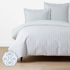 Tira Floral Classic Cool Cotton Percale Duvet Cover - Flower Blue, King/Cal. King