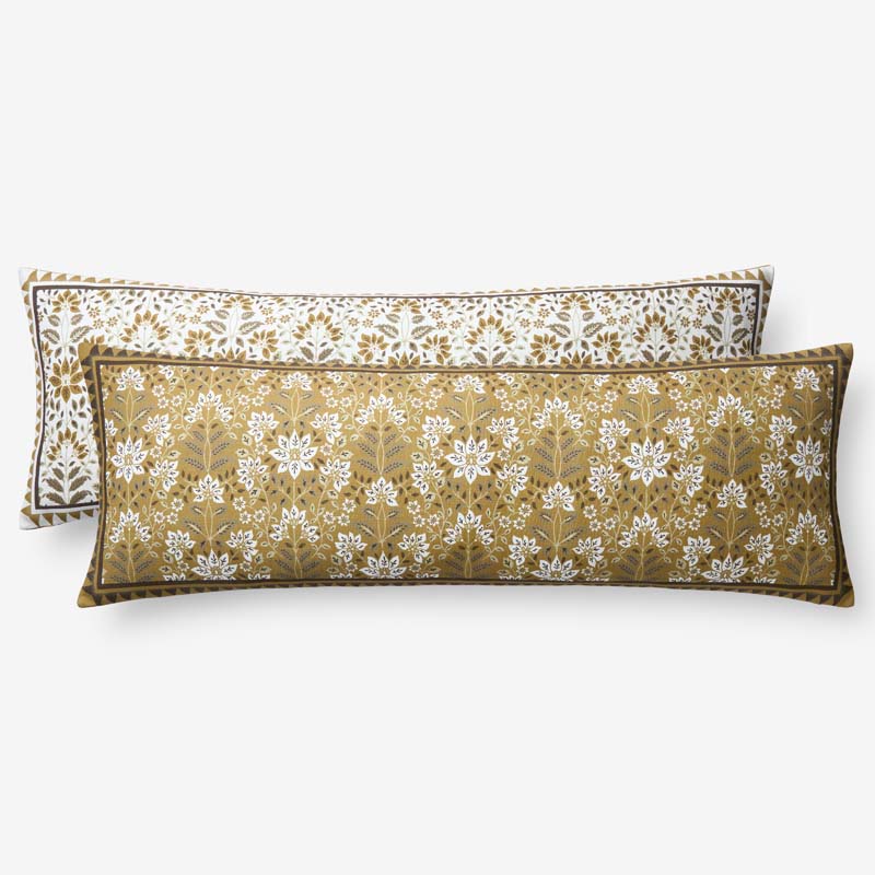 Medallion Reversible Decorative Lumbar Pillow Cover - Gold, 14 in. x 40 in.