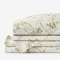 Tranquil Blossom Premium Smooth Wrinkle-Free Sateen Bed Sheet Set - Antique Beige, King