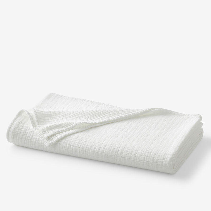 Gossamer Cotton Blanket - White, Full/Queen