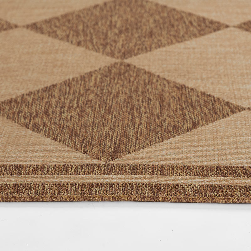 Diamond Checkered Outdoor Rug -  Natural, 2' x 3'