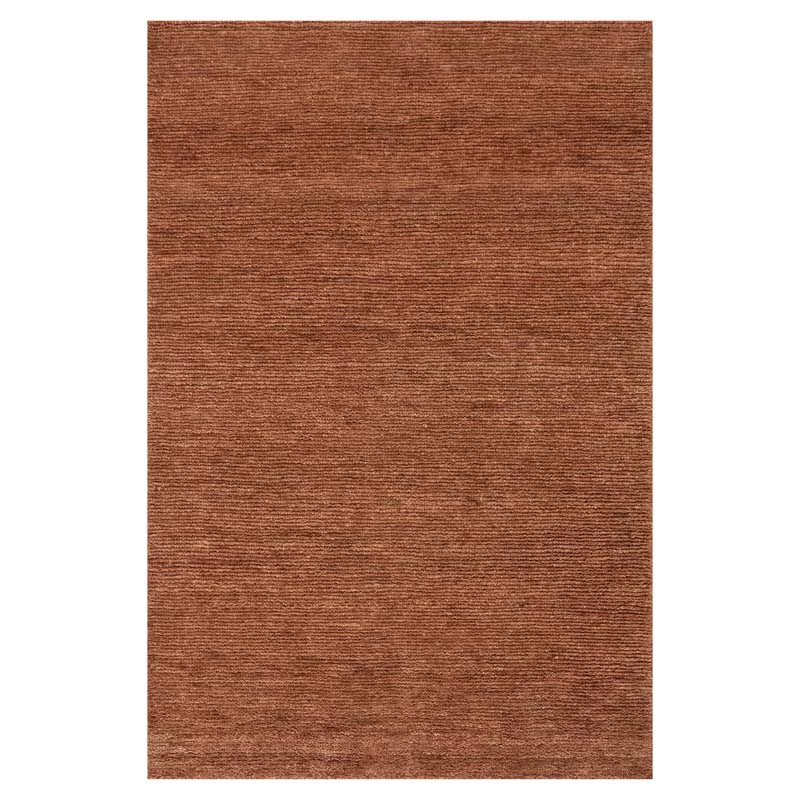 Ramsey Hank Knotted Wool Rug - Rust, 5' x 8'