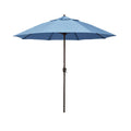 Round Outdoor Patio Umbrella, Aluminum with Auto Tilt Crank - Bronze Finish, Air Blue, 7.5'