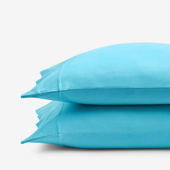 T-Shirt Soft Jersey Knit Pillowcase Set - Turquoise, Standard