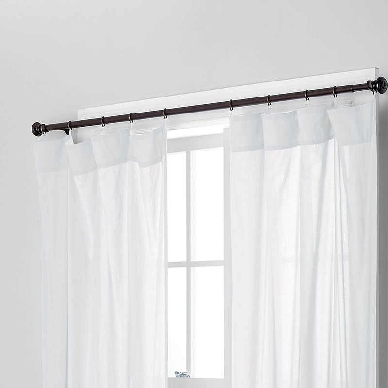 Chambray Voile Yarn-Dyed Ring Top Window Curtain - Peony