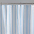 Blossoms and Stripes Classic Cool Cotton Percale Shower Curtain - Squiggle Stripe