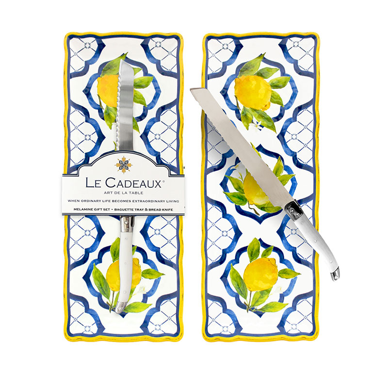 Palermo Melamine Baguette Tray with Laguiole Bread Knife