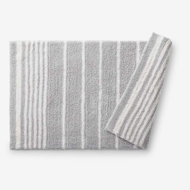 Plush Spa Stripe Bath Rug - Dark Gray, 24 in. x 40 in.