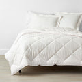 Dobby Stripe Classic Smooth Wrinkle-Free Sateen Comforter - Cream, Full/Queen
