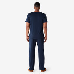 Pima Cotton Mens Pajama Set - Navy, XXL
