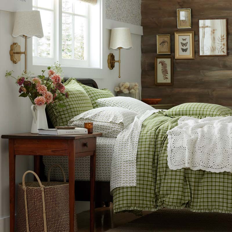 Mini-Prints Garment Washed Cotton Percale Pillowcase Set - Tulips, Standard