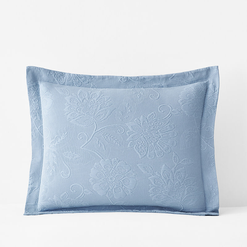Putnam Cotton Matelassé Sham - Dusty Blue