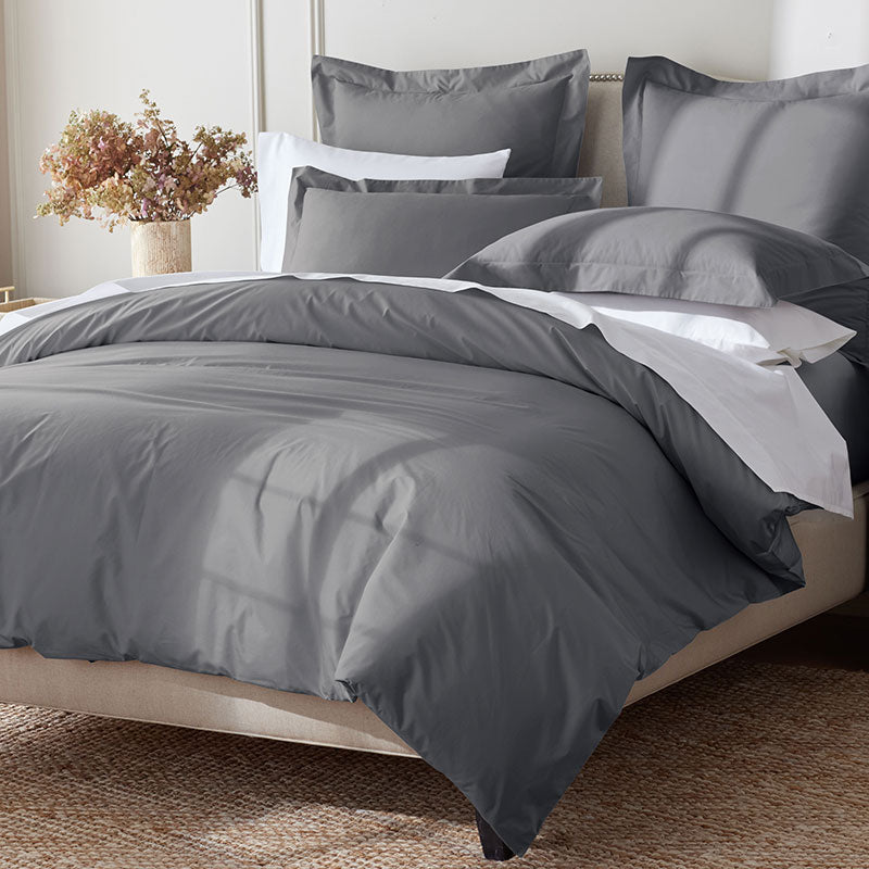 Premium Cool Supima® Cotton Percale Sham - Pewter, Euro